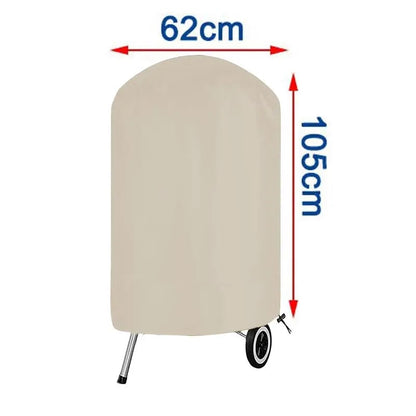 Beige BBQ Grill Cover, 210D Oxford Cloth, Waterproof Outdoor Protection - 62x105cm 210D