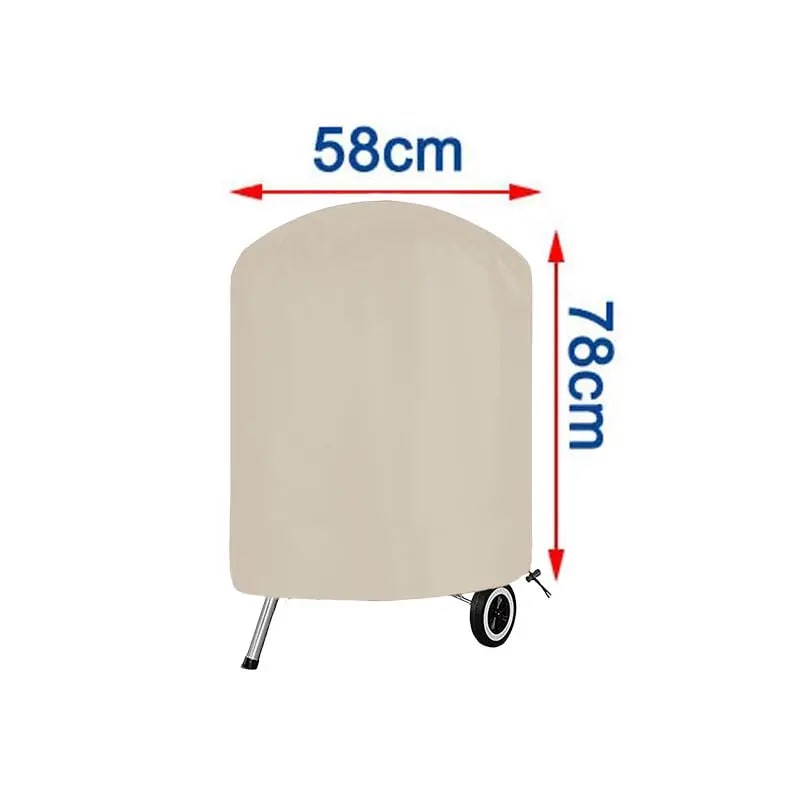 Beige BBQ Grill Cover, 210D Oxford Cloth, Waterproof Outdoor Protection - 58x77cm 210D