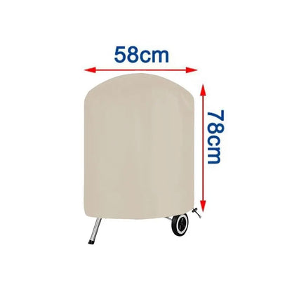 Beige BBQ Grill Cover, 210D Oxford Cloth, Waterproof Outdoor Protection - 58x77cm 210D