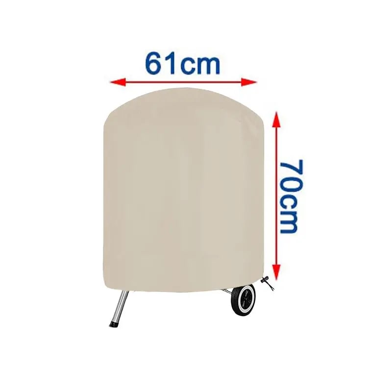 Beige BBQ Grill Cover, 210D Oxford Cloth, Waterproof Outdoor Protection - 61x70cm 210D