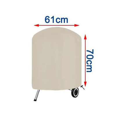 Beige BBQ Grill Cover, 210D Oxford Cloth, Waterproof Outdoor Protection - 61x70cm 210D