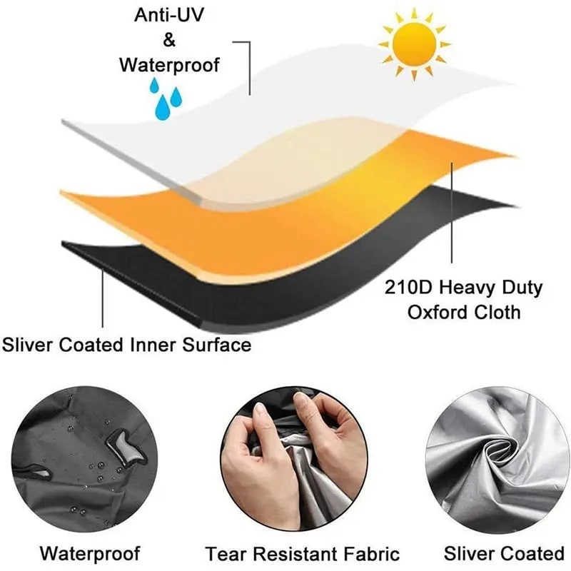 Beige BBQ Grill Cover, 210D Oxford Cloth, Waterproof Outdoor Protection