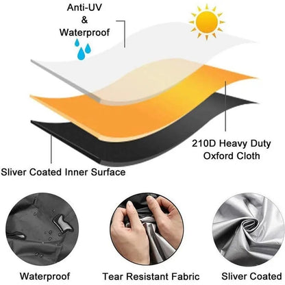 Beige BBQ Grill Cover, 210D Oxford Cloth, Waterproof Outdoor Protection