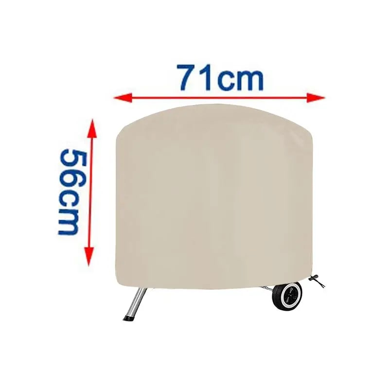 Beige BBQ Grill Cover, 210D Oxford Cloth, Waterproof Outdoor Protection - 71x56cm 210D