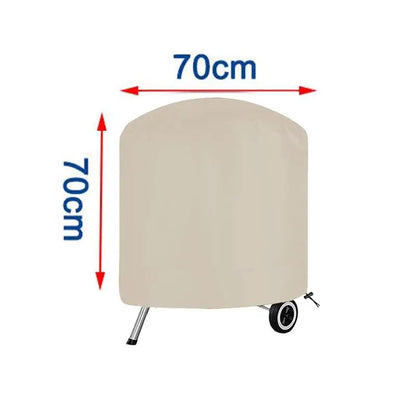 Beige BBQ Grill Cover, 210D Oxford Cloth, Waterproof Outdoor Protection - 70x70cm 210D