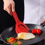 2-in-1 Plastic Egg Flipper Spatula with Grip and Flip Design