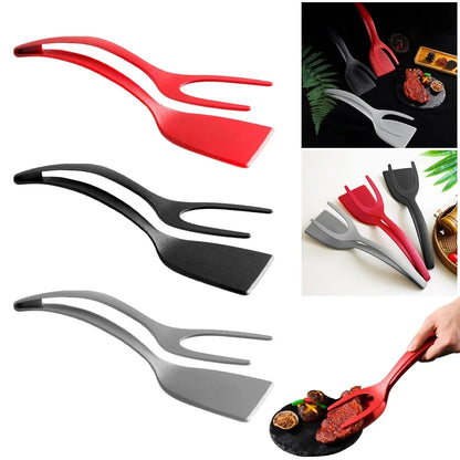 2-in-1 Plastic Egg Flipper Spatula with Grip and Flip Design