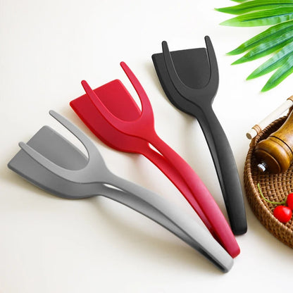 2-in-1 Plastic Egg Flipper Spatula with Grip and Flip Design