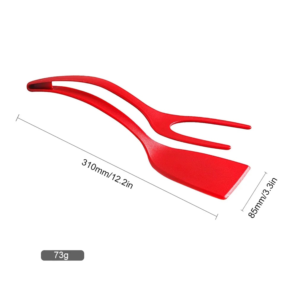 2-in-1 Plastic Egg Flipper Spatula with Grip and Flip Design