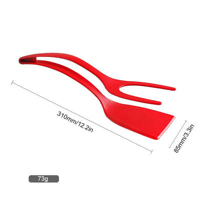 2-in-1 Plastic Egg Flipper Spatula with Grip and Flip Design