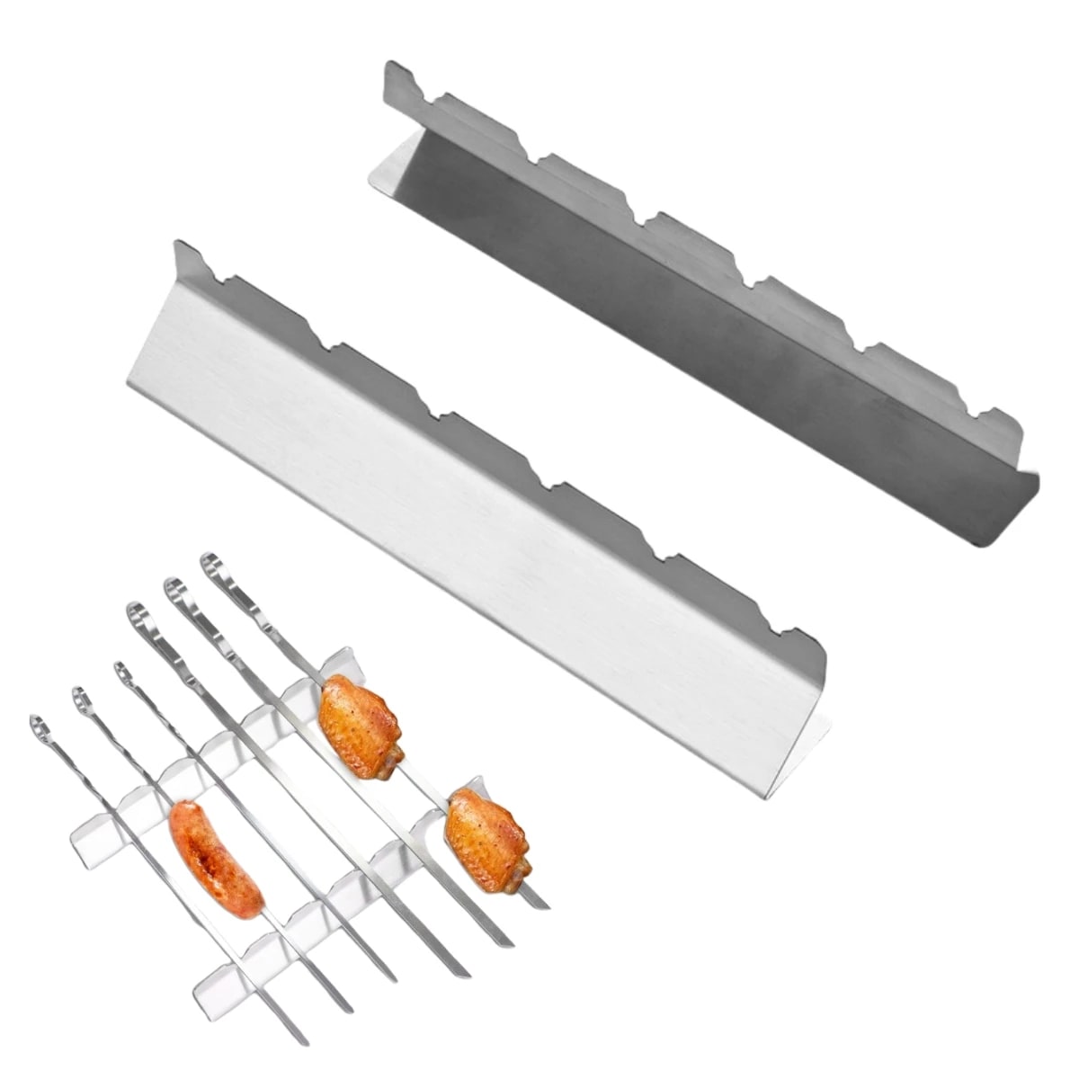 Stainless Steel BBQ Skewer Rack for Grills and Ovens, 6 or 9 Slot