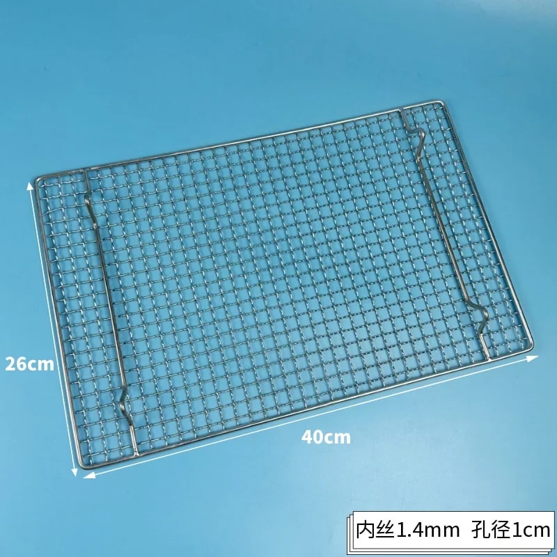 304 Stainless Steel Rectangle BBQ Grill Mesh Grate with Feet, Multiple Sizes