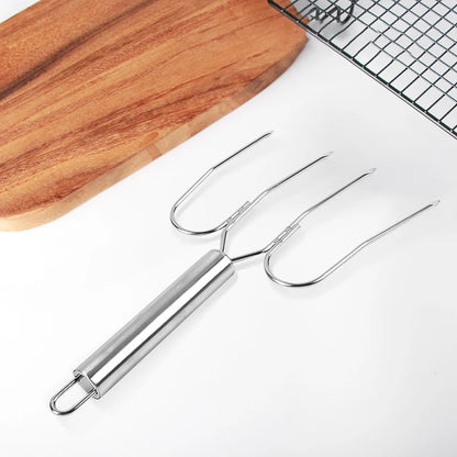 Stainless Steel Turkey Fork BBQ Roasting Tool, 24.5 x 11 cm, NUBECOM