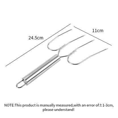 Stainless Steel Turkey Fork BBQ Roasting Tool, 24.5 x 11 cm, NUBECOM