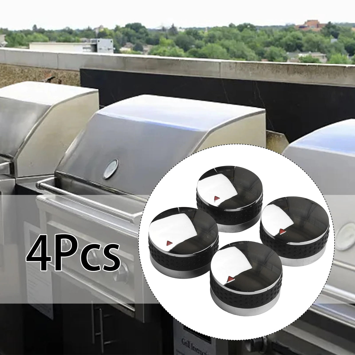 Grill Control Knobs, 4 Pack, 50mm or 58mm Metal Replacement Knobs