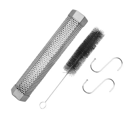 Pellet Smoker Tube Set with Brush and Hooks, 6in or 12in