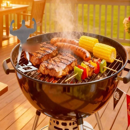 Stainless Steel BBQ Sausage Holder Grill Rack, 14.3cm Portable Skewer Tool