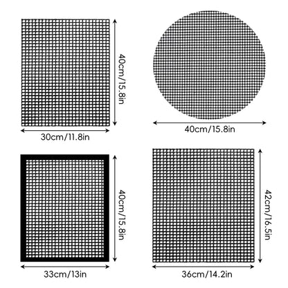 BBQ Grill Mesh Mat, Reusable Non-Stick Fibreglass Cloth BBQ Liner