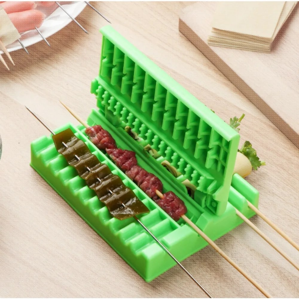 Manual Kebab Skewer Maker, 3-in-1 Meat, Vegetable Rolls and Thin Sheets