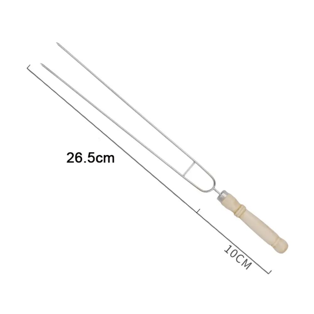 U-Shaped Metal BBQ Skewers with Wooden Handles, 5 Piece Set