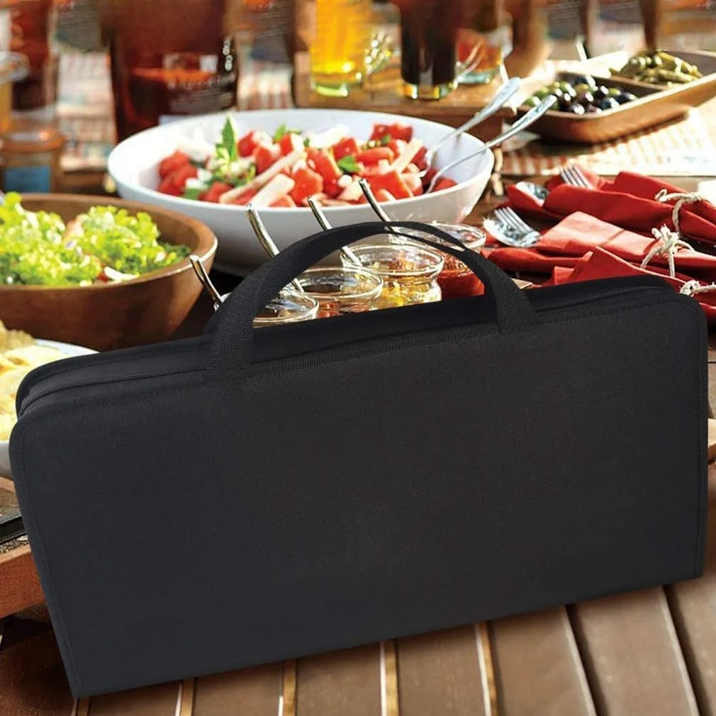 20-Piece Stainless Steel BBQ Tool Set with Carry Case, Silver