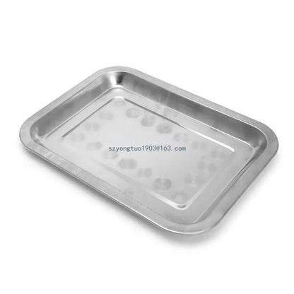 Stainless Steel BBQ Food Tray for Grilled Fish, 5 Sizes
