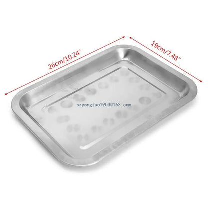 Stainless Steel BBQ Food Tray for Grilled Fish, 5 Sizes