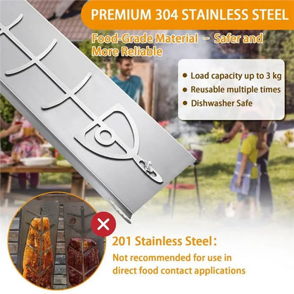 304 Stainless Steel Adjustable Salmon Grill Rack, 5-Level BBQ Fish Holder