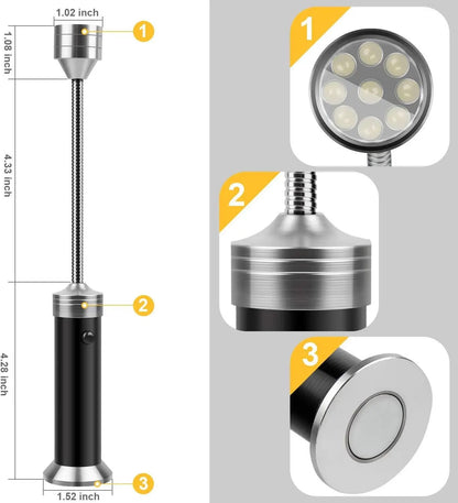 2-Pack LED BBQ Grill Lights with Magnetic Bases and Flexible Goosenecks