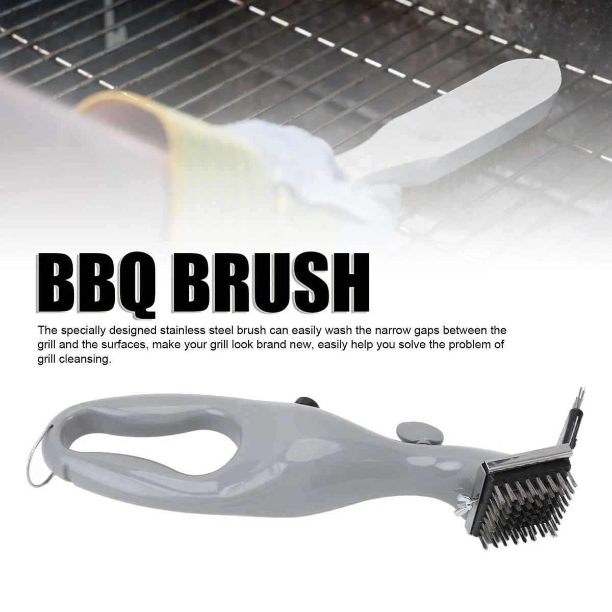 Stainless Steel BBQ Grill Steam Cleaning Brush for Steel and Cast Iron