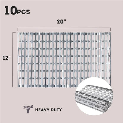 Disposable Aluminium Grill Liners, 10 Pack, 20 x 12 in, Silver