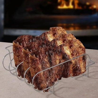 Extra-Long BBQ Rib Rack, Non-Stick, 31.3cm, Carbon Steel or Electroplated