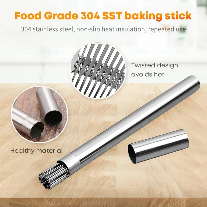 Stainless Steel BBQ Skewers, 350mm Flat Barbecue Sticks, 10/15/20 Pack