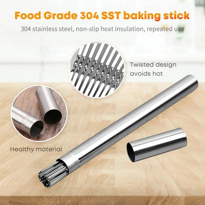 Stainless Steel BBQ Skewers, 350mm Flat Barbecue Sticks, 10/15/20 Pack