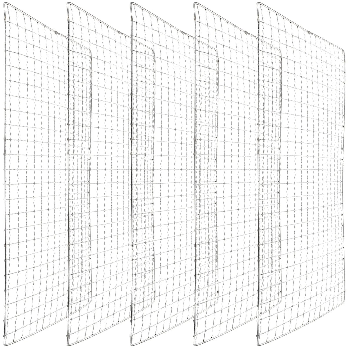 5-Piece Stainless Steel Mesh Grilling Mats, 29.5 x 20 cm