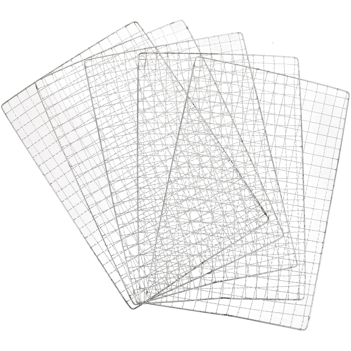 5-Piece Stainless Steel Mesh Grilling Mats, 29.5 x 20 cm