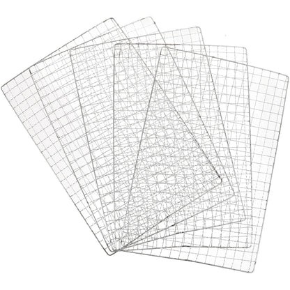 5-Piece Stainless Steel Mesh Grilling Mats, 29.5 x 20 cm