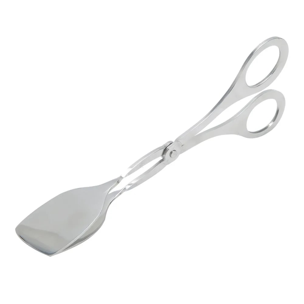 Metal Serving Tongs with Scissor Handles, 18.5cm BBQ Food Tongs