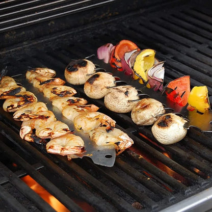 Stainless Steel Fish Bone BBQ Skewer Rack 30 x 6cm for Meat and Vegetables