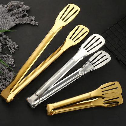 Stainless Steel BBQ Tongs with Slotted Heads, 9, 12 or 14 Inch