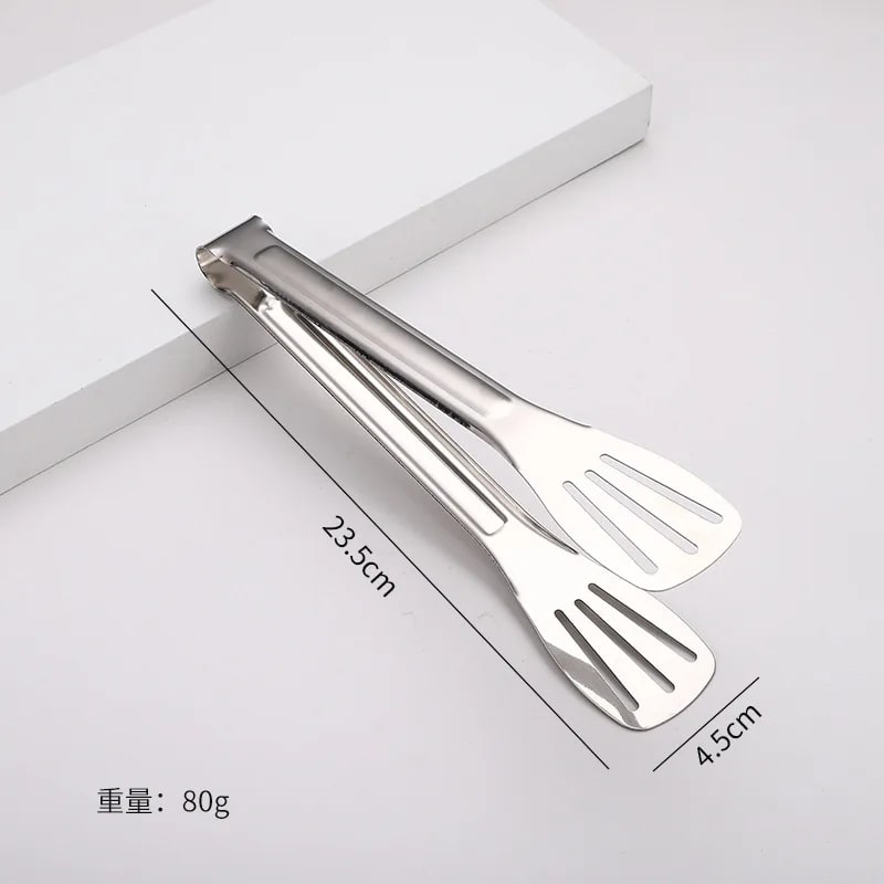 Stainless Steel BBQ Tongs with Slotted Heads, 9, 12 or 14 Inch