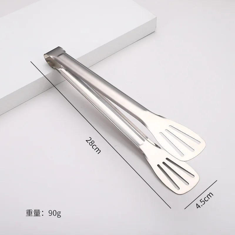 Stainless Steel BBQ Tongs with Slotted Heads, 9, 12 or 14 Inch