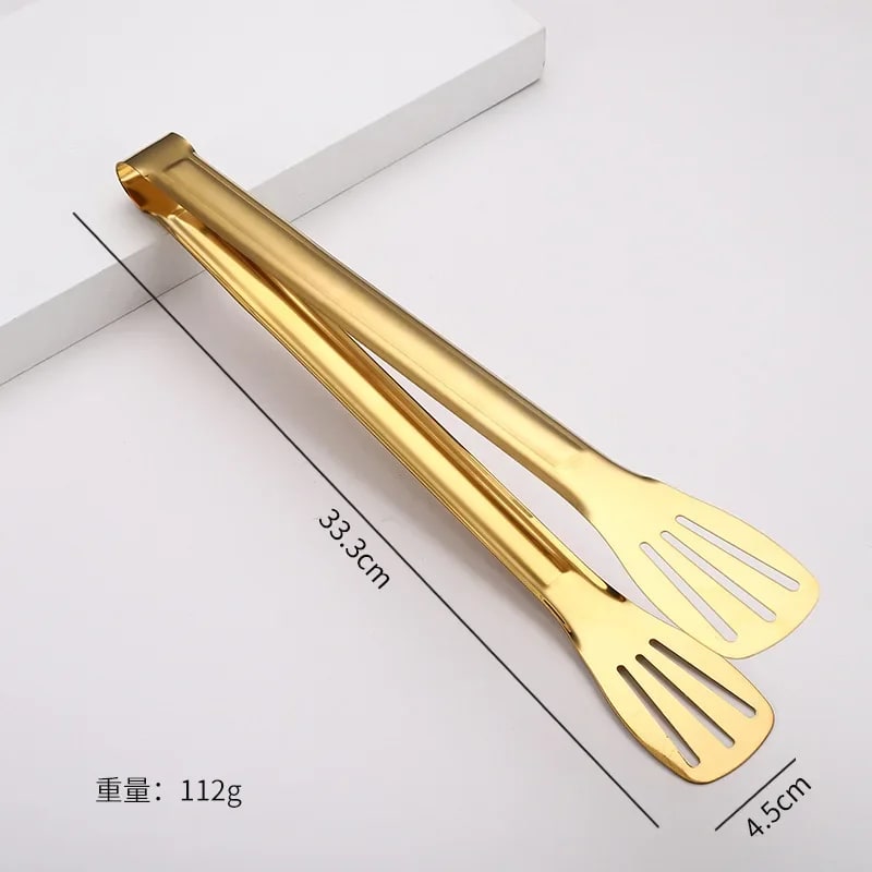 Stainless Steel BBQ Tongs with Slotted Heads, 9, 12 or 14 Inch