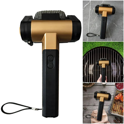 Rechargeable Bristle-Free Electric Grill Cleaner Brush with LED Light, 304 Stainless Steel Roller