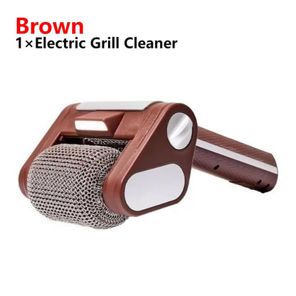 Rechargeable Bristle-Free Electric Grill Cleaner Brush with LED Light, 304 Stainless Steel Roller