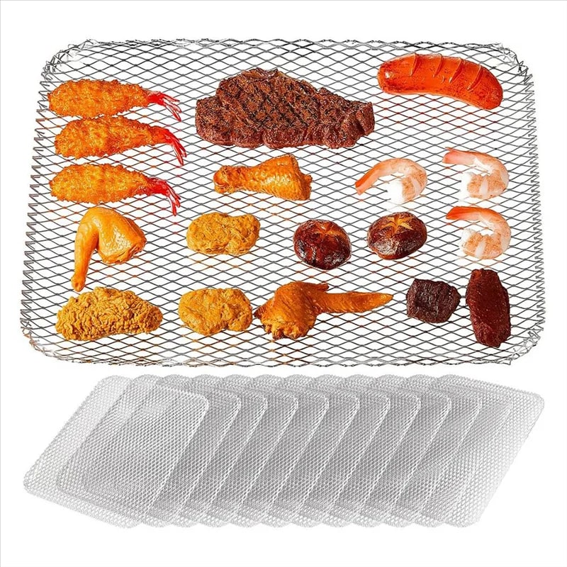Disposable Aluminium BBQ Grill Topper Liners 12 x 16 Inch Non-Stick Mesh