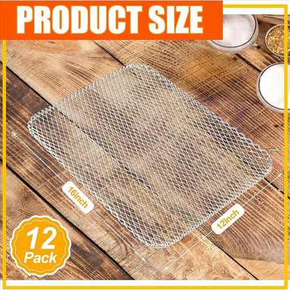 Disposable Aluminium BBQ Grill Topper Liners 12 x 16 Inch Non-Stick Mesh