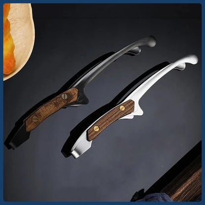 304 Stainless Steel BBQ Tongs with Wood Grip, 25.5cm, Black or Silver