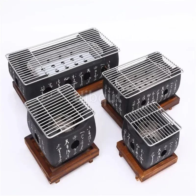 Portable Japanese/Korean Charcoal BBQ Grill, Aluminium Alloy, Uibqut B78134