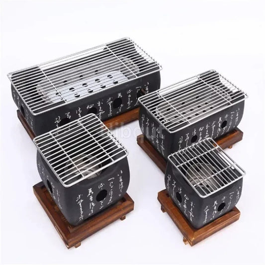 Portable Japanese/Korean Charcoal BBQ Grill, Aluminium Alloy, Uibqut B78134
